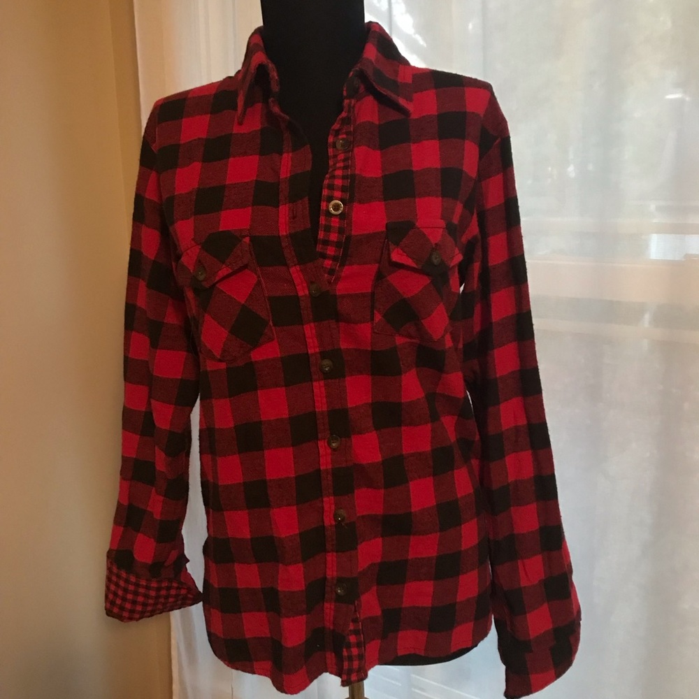 Buffalo plaid button up shirt